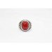 Ring Silver Sterling 925 Carnelian Stone Men's Handmade Hand Engraved A943